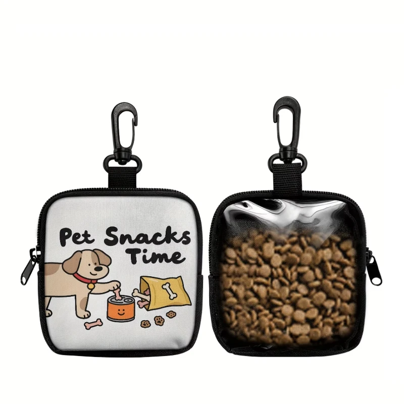 1 bolsa para premios de perro con estampado de perro, con gancho y cremallera - Set de entrenamiento para mascotas, bolsa para paseo y entrenamiento de cachorros, accesorios de entrenamiento para perros