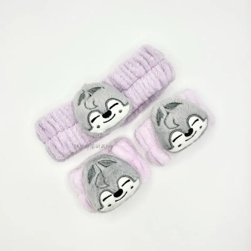 أحدث مجموعة حزام الشعر وأساور المعصم من SKZO 2025، نفس نمط المشاهير، غسول الوجه المحيطي، حزمة الشعر، لون خالص لطيف