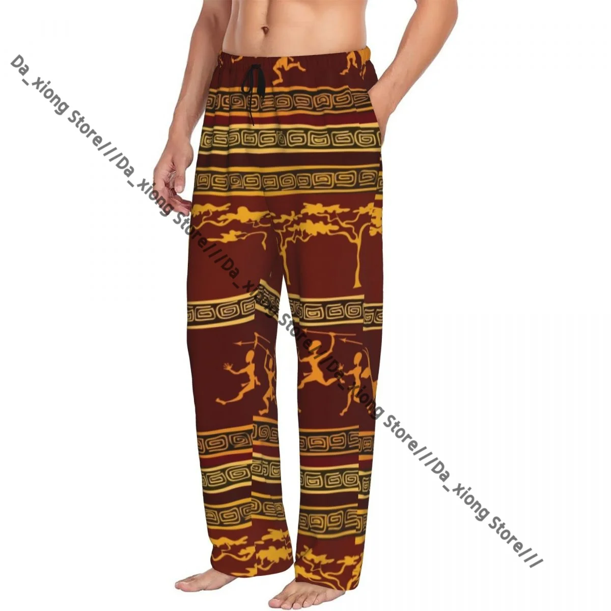 African Ethnic With Aborigine Hunting Mens Pajamas Pyjamas Pants Lounge Pants Sleep Bottoms