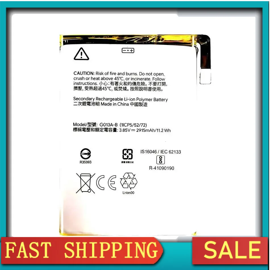 

2915Mah Fast Charging G013A-B For Htc Google Pixel 3 G013B G013A High Performance Mobile Phone Battery