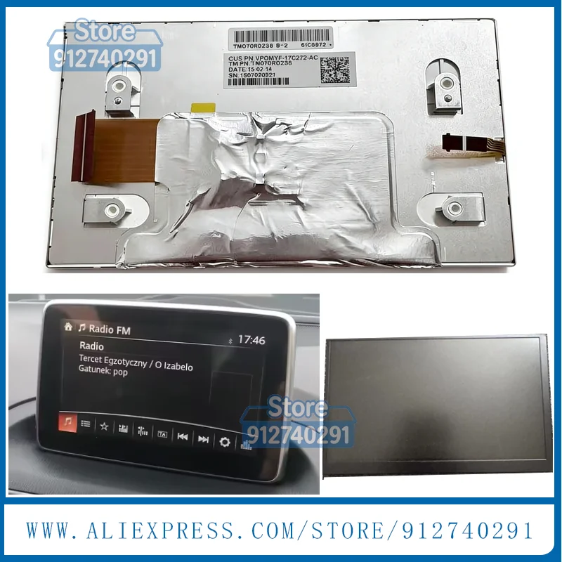 TM070RDZ38 BHP1611J0D HCY-CTP7088-A0 BHP161 For 2014-2016 Ma zda 3Axela  CX-3 MX-5 Navigaiton Radio 7 Inch LCD Touch Screen