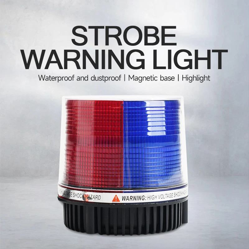 Car Emergency Flash Strobe Lamp Waterproof Red Blue Rotating Beacon Led Strobe Warning Light for Police Ambulance Accessories