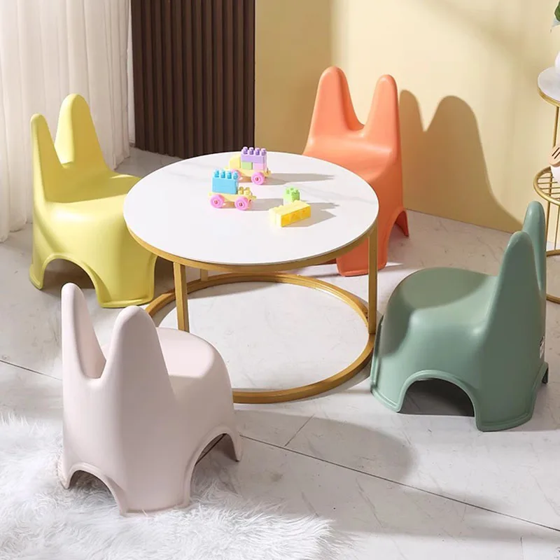 

Plastic Padded Household Low Stool Children Cartoon Bathroom Bath Non-slip Stool Baby Taburete Plegable Dining Chair Backrest