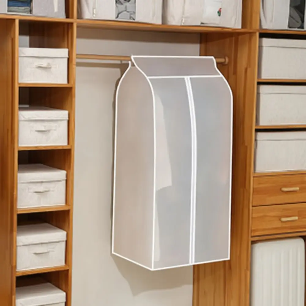 Dustproof Garment Cover Zipper Closet Storage Bag Transparent Protector Case For Hanging Clothes Suit Coat Home Organizer