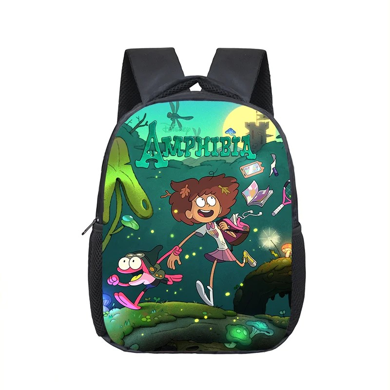 12 inch Disney Amphibia Kindergarten Backpack Children School Bag Toddler Bag for Fashion Kids Girls School Bookbags Gift