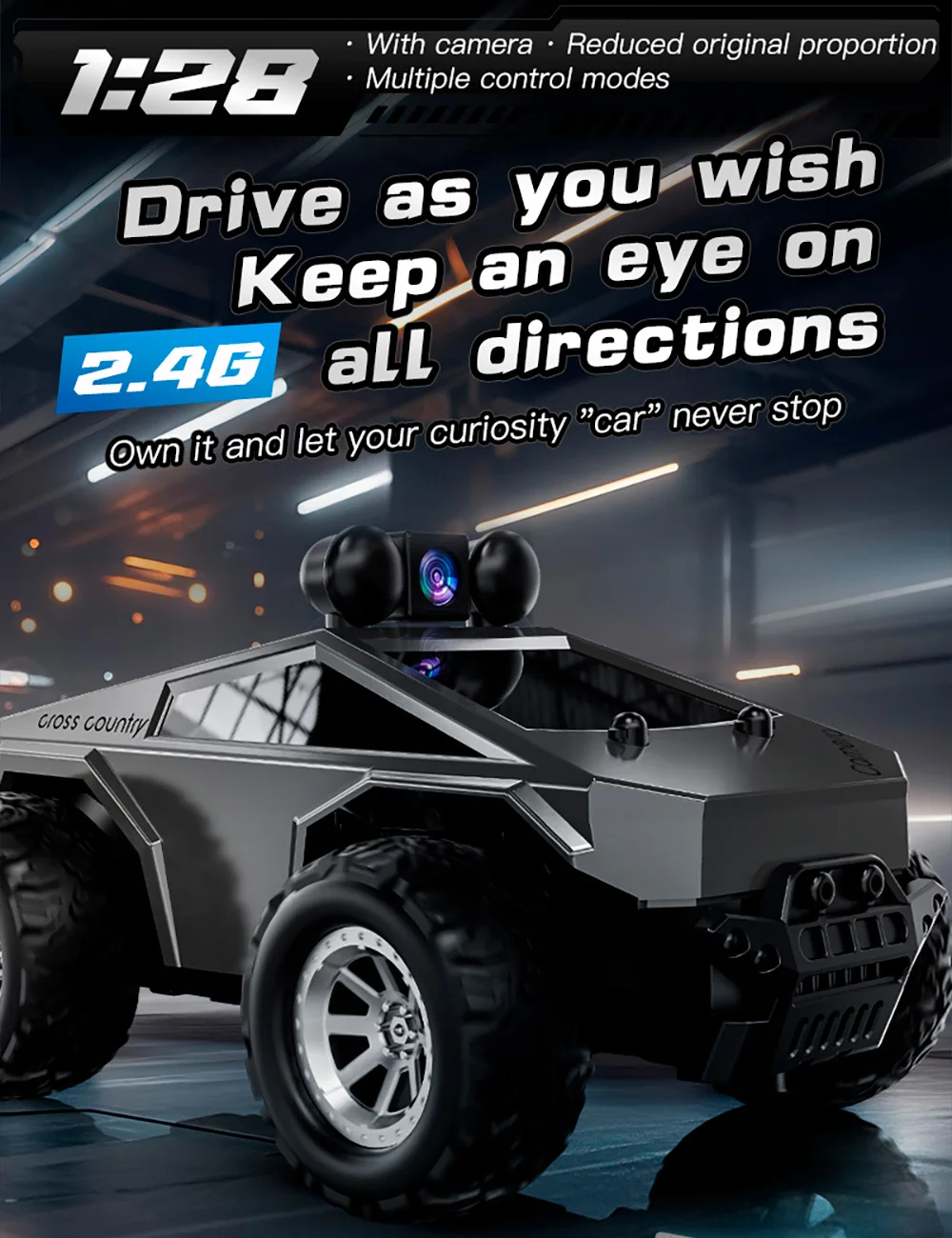 9IMOD KF29 1:28 FPV RC Car with Camera 2.4G Remote Control Real Time Video APP Control 3.7V 500mAh Battery for Kids Adults