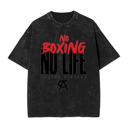 Oversized Washed T-Shirt Canelo No Boxing No Life Cotton T Shirts  Popular Tshirt for Couple Summer Aesthetic Custom Top Tees