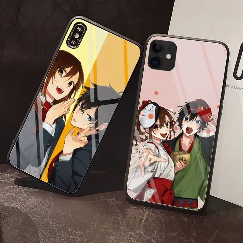 Чехол для iPhone Horimiya из закаленного стекла для iPhone 15 14 13 12 11Pro Max Mini XR XS MAX 8X7 SE 2020