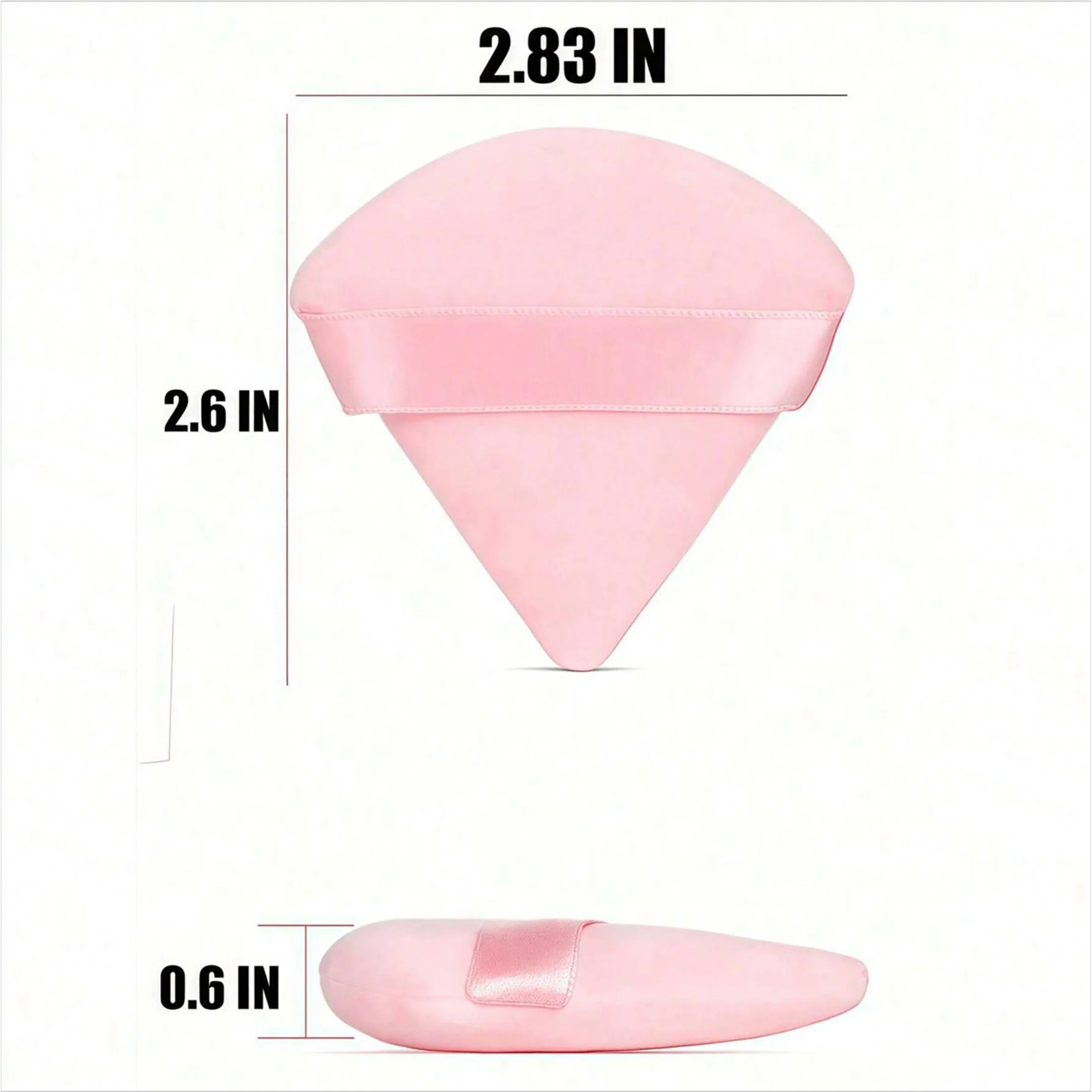 20 قطعة من خليطات المكياج المثلثة المخملية الوردية - قابلة لإعادة الاستخدام لهدايا الأساس/السفر/عيد الميلاد