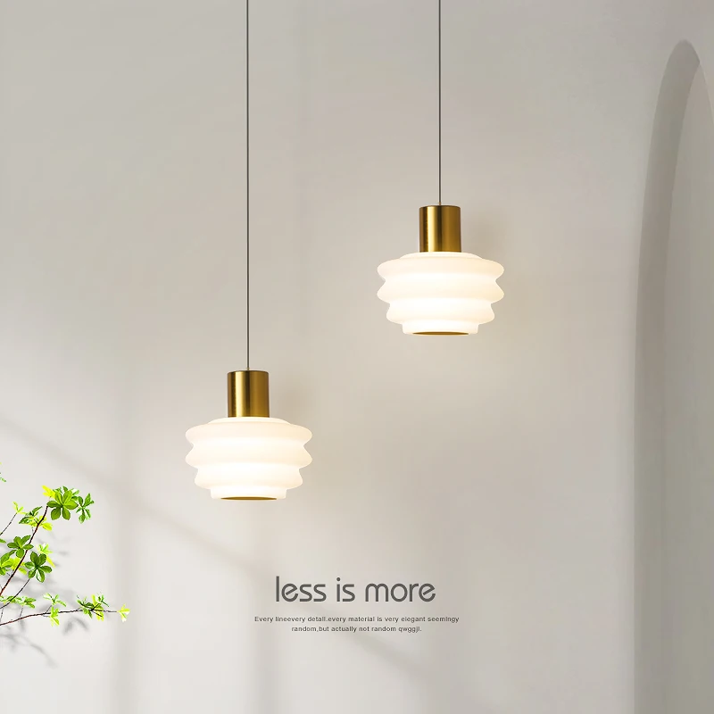 Cream Color LED Chandelier Northern Europe 2024 Style Lampshade Hotel Kitchen Corridor Bedroom Home Interior Decoration Lighting