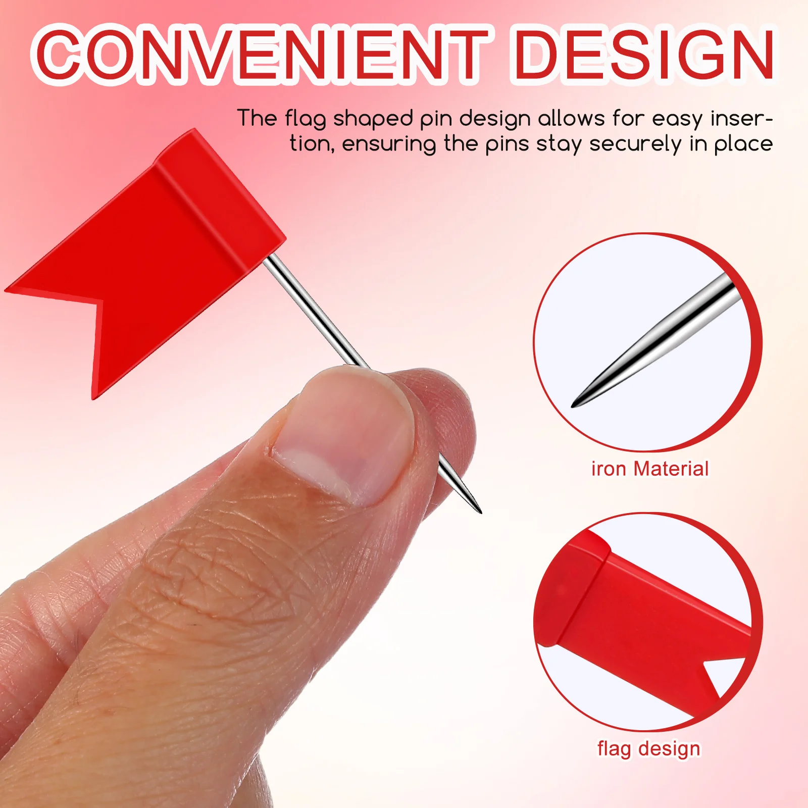 50 Pcs Bulletin Board Pushpin Cork Accessories Drawing Boards Pins Flag Thumb Pushpins