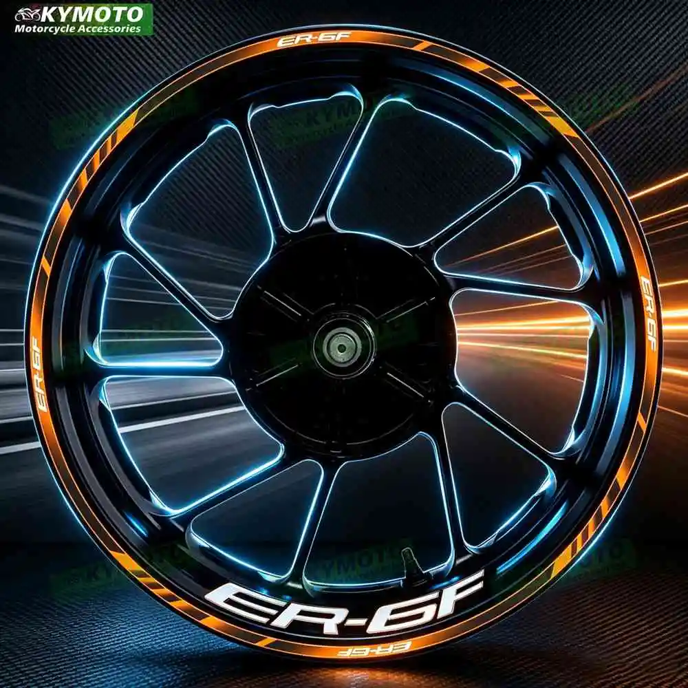 For ER6F ER-6F reflective motorcycle wheel hub stickers striped tape PVC waterproof decal decorations for wheel rims