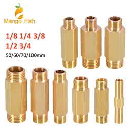 Copper External Direct Extension Pipe External Tooth Threaded 1/8 1/4 3/8 1/2 3/4 Male To Male Thread Adapter for Water Oil Gas