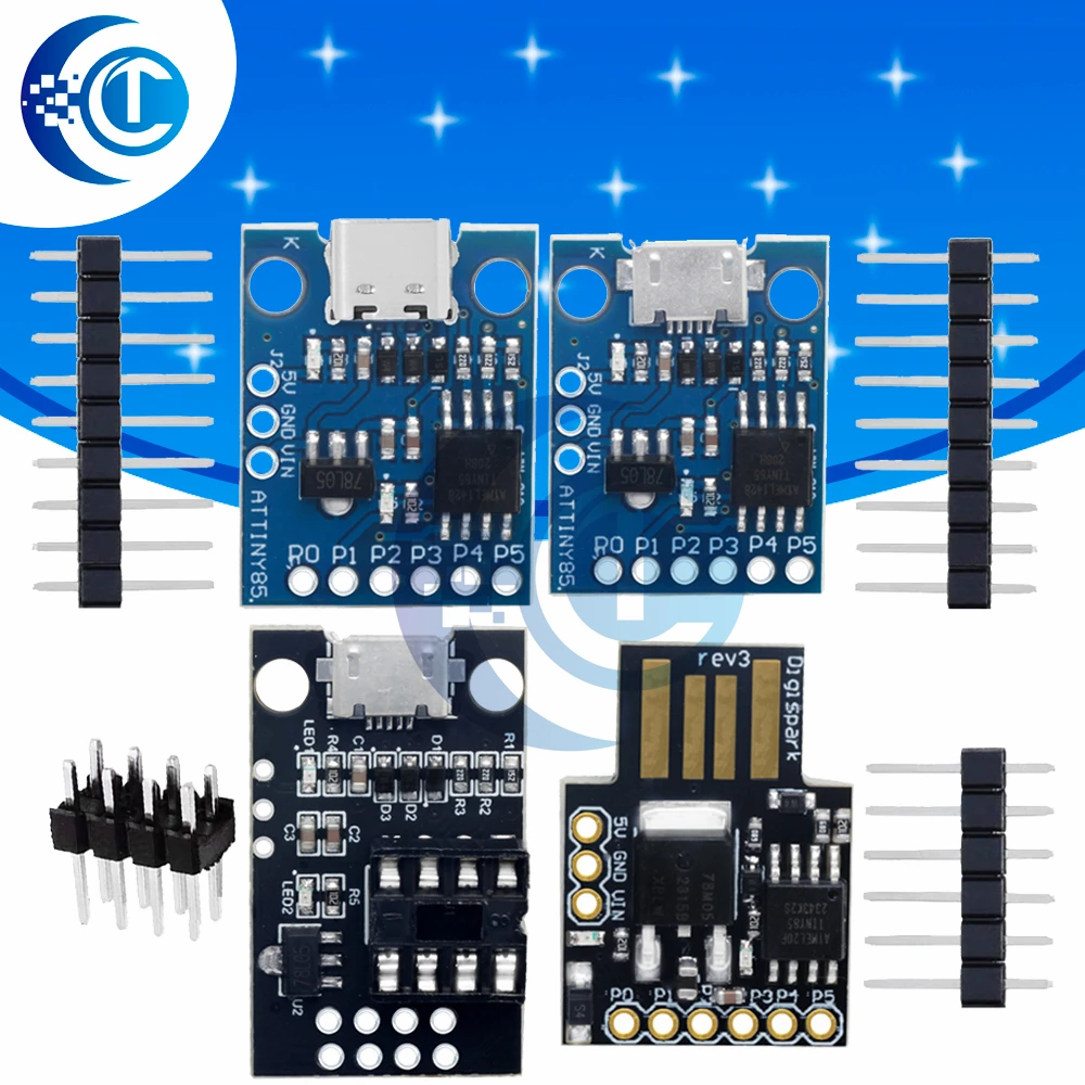 Микроконтроллерная-плата-digispark-kickstarter-tiny85-модуль-attiny85-usb-i2c-iic-совместимый-с-arduino