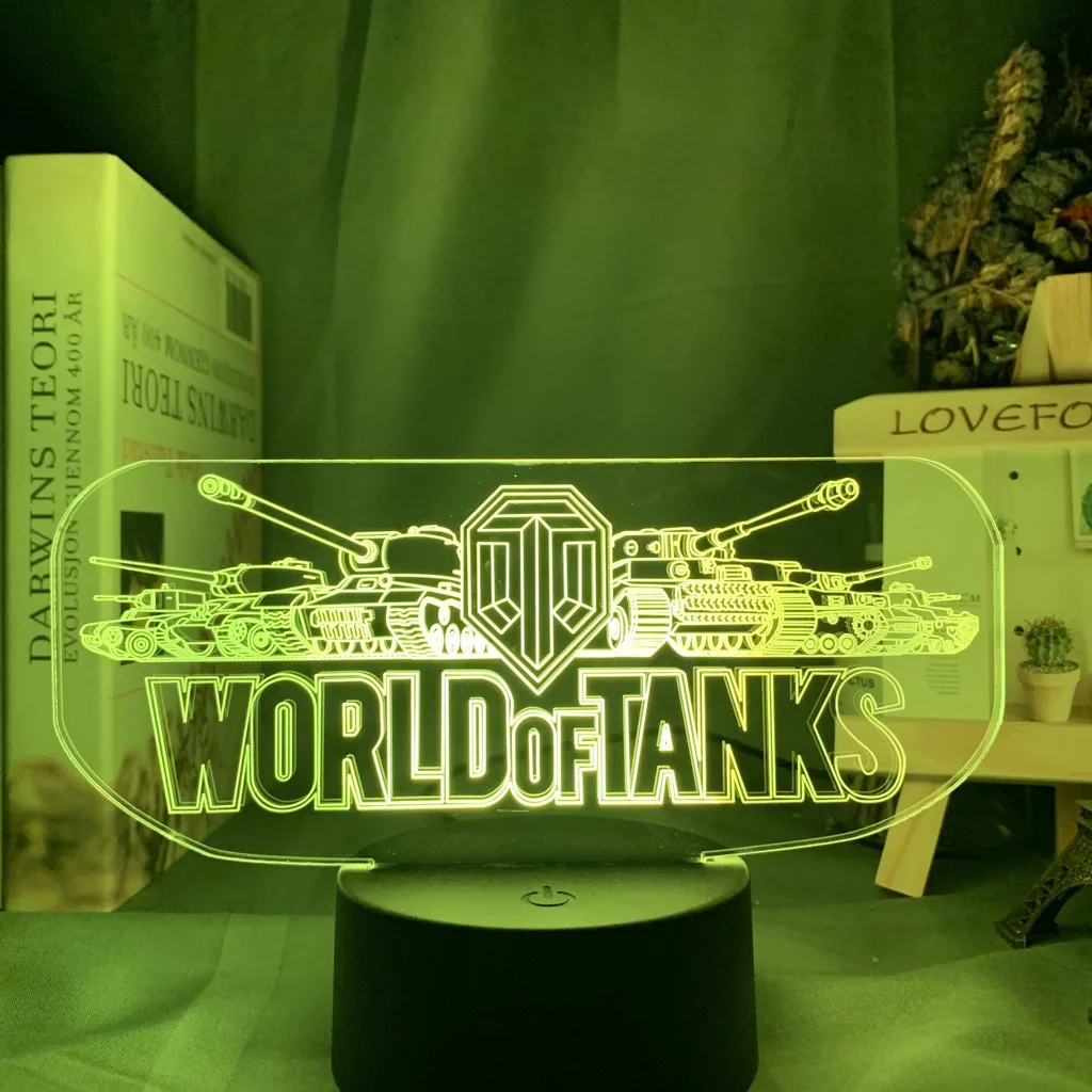 PC Game World of Tanks 3D LED Night Light illusion Novelty Sleep Table Desk Lamp Boy Kid Birthday Christmas Lamp Home Decor Gift