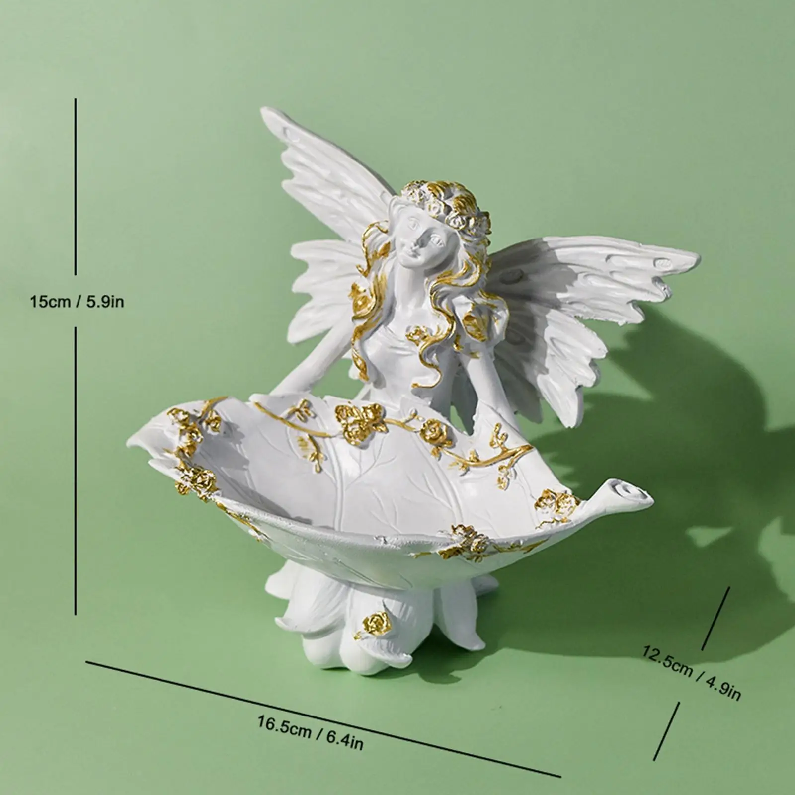 Fairy Statue Decorative Art Crafts Collectible Creative Resin Girl Figurine for Shelf Cabinet Entrance Fireplace Bookshelf