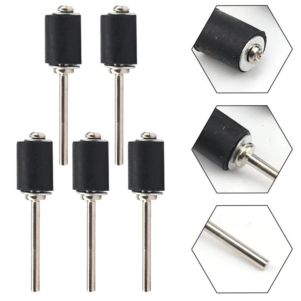 

5Pcs Sanding Mandrels Fiberglass Finish Soft Silver Abrasive Tools Rotary Tools Shank Mandrels 12.7mm 3.17mm 9.5mm Black Rubber