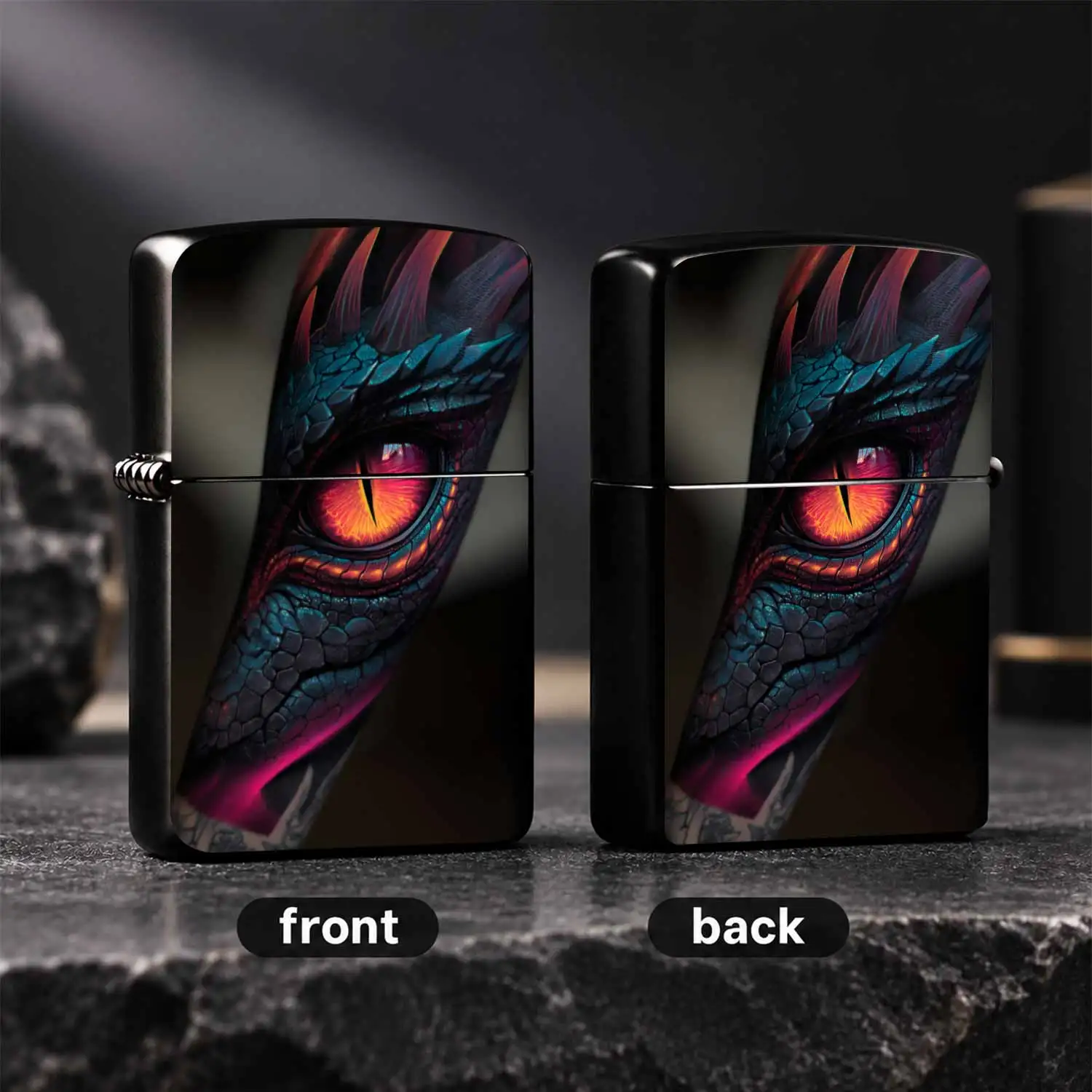Fantasy Dragon Eye Themed Portable Lighter Vibrant Exquisite Full Print Design Aesthetic Cool Versatile Accessory Ideal For Daily Use Outdoor Camping Gathering Gifting Unique Creative Present For Fantasy Enthusiasts Daily Carry Decor A Humo