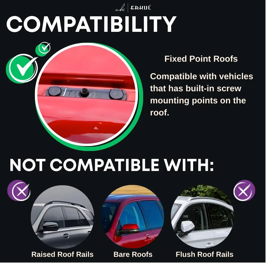 Roof Rack Cross Bars for Mazda 6 2010-2022 | Aluminum Crossbars with Anti Theft Lock for Rooftop | Compatible with Fixed Points