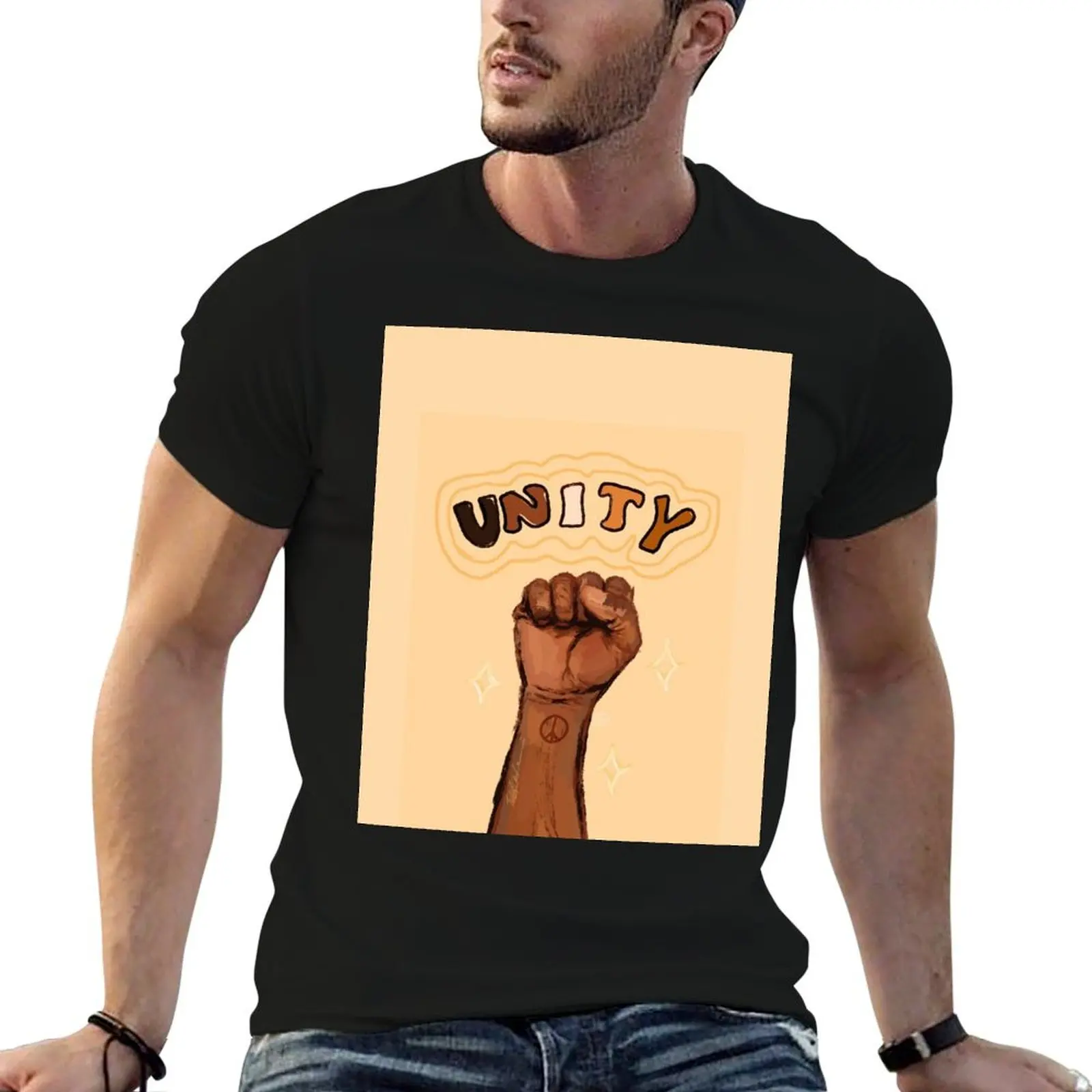 T-shirt Unity Fist pour homme, t-shirt de luxe imprimé surdimensionné, t-shirts imprimés pour homme
