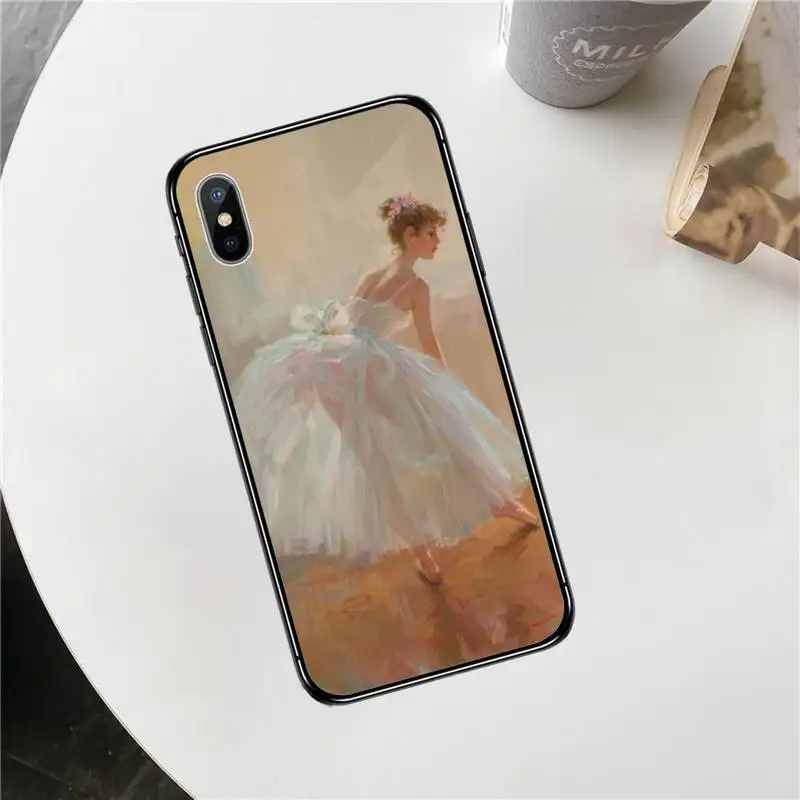 Love Gymnastics Oil Painting Phone Case For iphone 11 13 12 14 x xs xr pro max mini plus boys girls cover