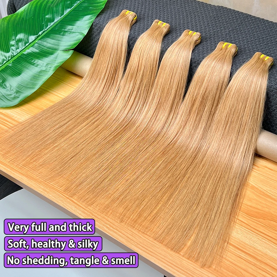 # 27-цветные прямые пучки человеческих волос с двойным утком, 16-30 дюймов, вьетнамские волосы, наращивание волос, необработанные девственные волосы для женщин