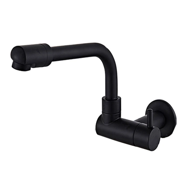 

ABVJ-360 Degree Rotating Black Wall Mounted Single Cold Water Mixer Solid Brass Kitchen Sink Basin Faucet Mop Pool Water Taps