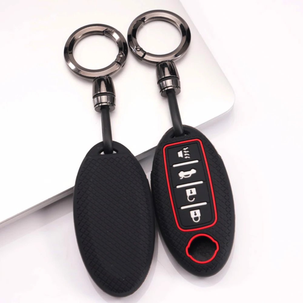 Remote Key Protector With Chain For Nissan Qashqai X Trail T32 T31 Juke J10 J11 Kicks Tiida Micra Altima Pathfinder Note Premium