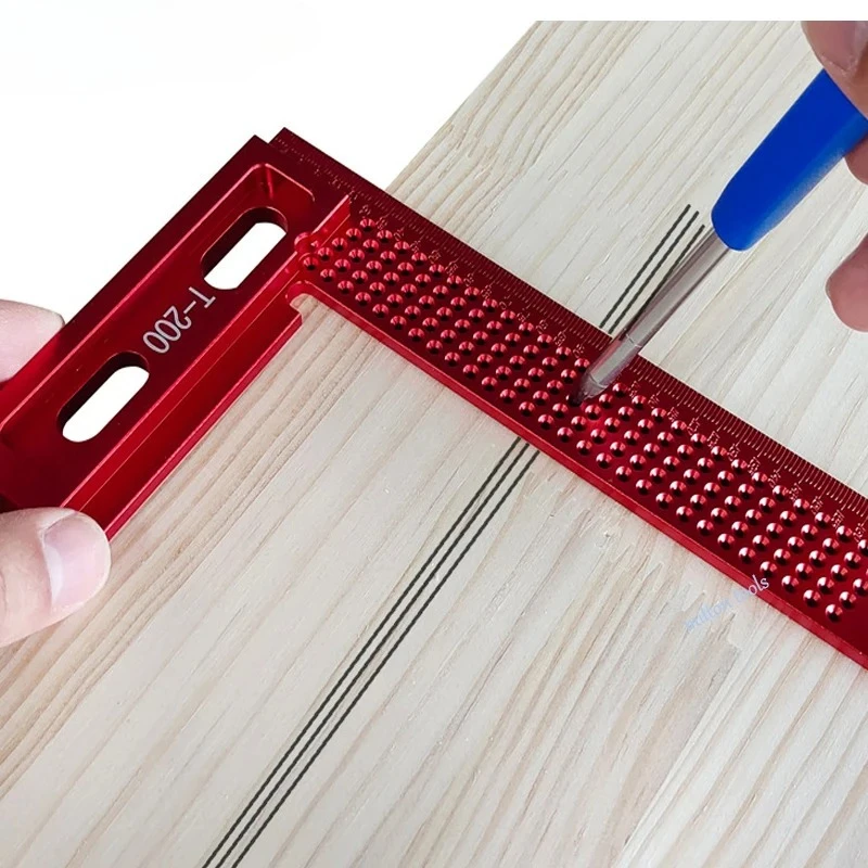 160mm Square T-type Scriber Mark Measurement Aluminum Alloy Precision Cross-Calibration Ruler Woodworking Tools