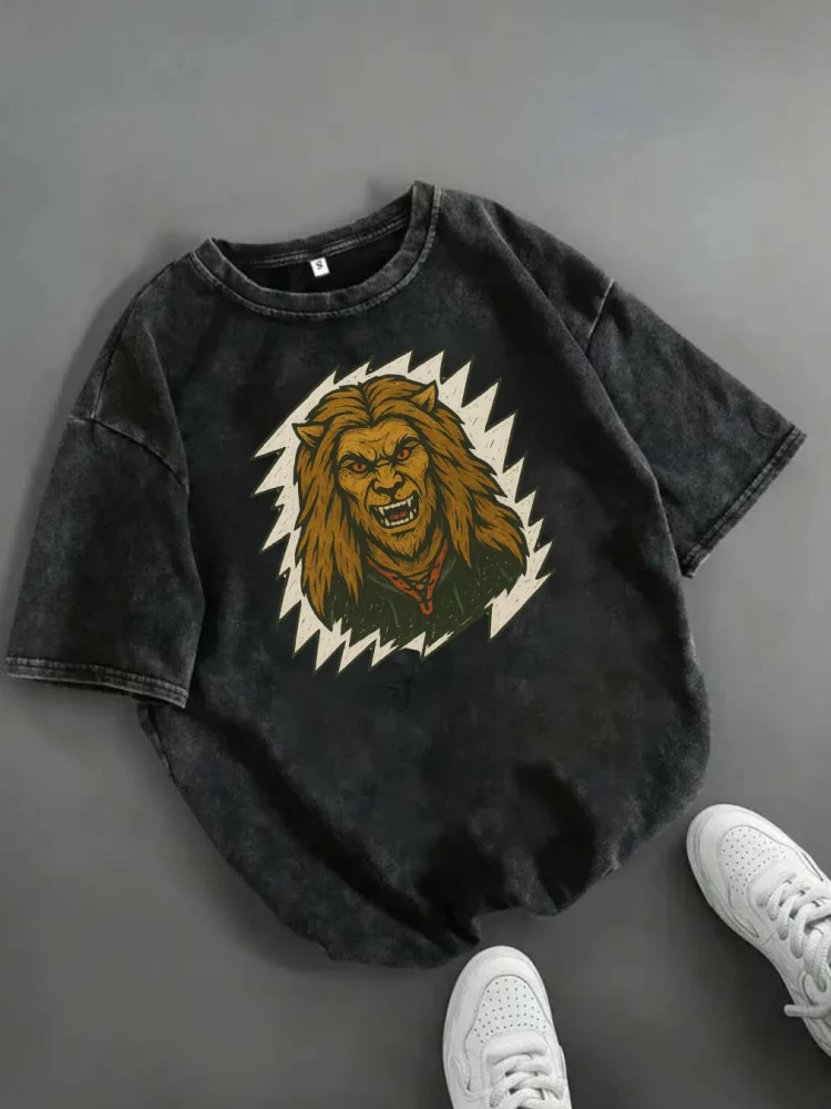 

American Garett Washed Acid Vintage Unisex Oversize T-Shirt 2025 Summer Harajuku Y2K Funny Short Sleeve O-neck Tops Tunics