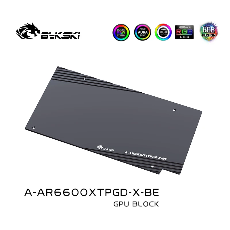 Bykski-Bloque de GPU A-AR6600XTPGD-X para Asrock Radeon RX6600XT, tarjeta de vídeo Phantom Gaming D, radiador de cobre refrigerado por agua