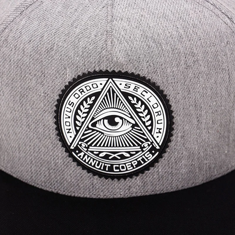 Fashion 5 panels cotton snapback god eyes plastic patch men flat brim baseball caps hip hop hat Trucker Caps for men women