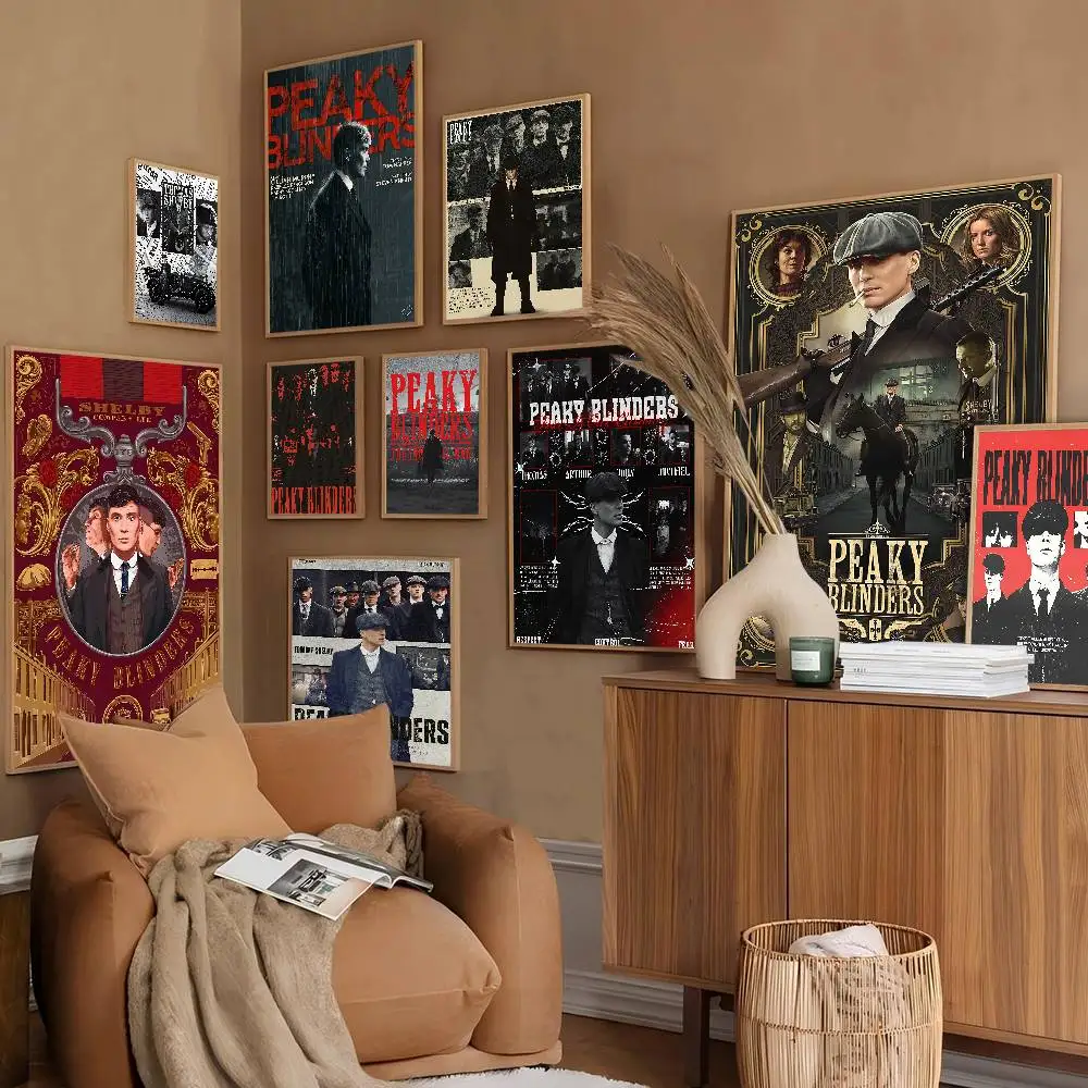 Cool P-Peaky Blinders Vintage Posters Sticky Retro Kraft Paper Sticker DIY Room Bar Cafe Kawaii Room Decor