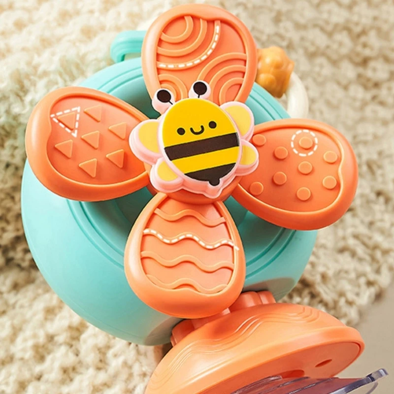 Stress Relief Child Bath Rotated Toy Spinning Suction Cup Sensory Fingertip Toy