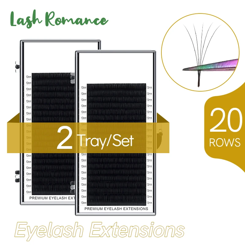 LASH ROMANCE Flat oval leshes Pure dark black mink manual eyelashes leshes 2 wholesale business