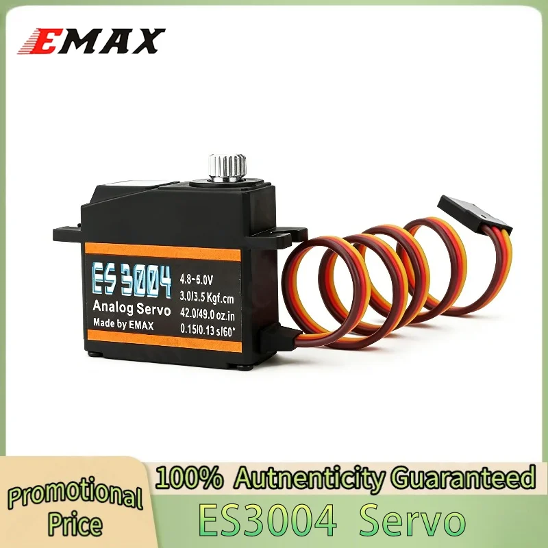 Servo Analógico EMAX ES3004 20g 3.5kg 0.13s 23T com Engrenagem de Metal para Aeromodelos RC - Atualização ES3104