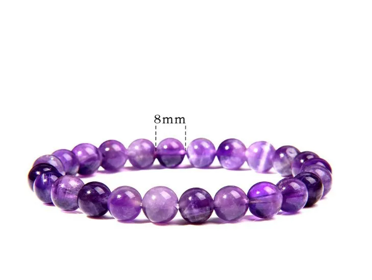Natural Dream Lace Amethyst Stone Beaded Bracelets Women Purple Crystal Quartz Energy Bead Reiki Healing Bangle Jewelry Gift image 4