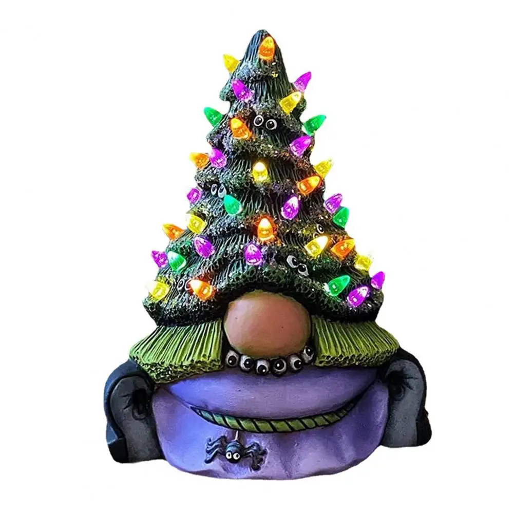 

Halloween Dwarf Desk Decoration Led Gnome Ornament Light Resin Craft Xmas Party Celebration