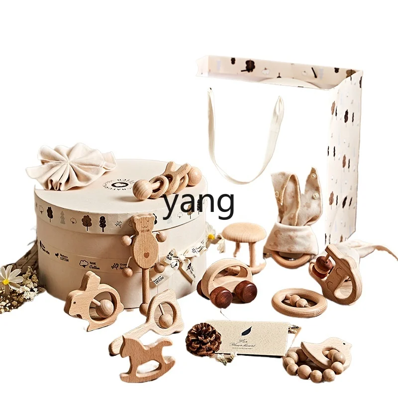 

CX Wooden Rattle Newborn Meeting Gift Box Gift for One Month Old Baby Newborn Child Toys