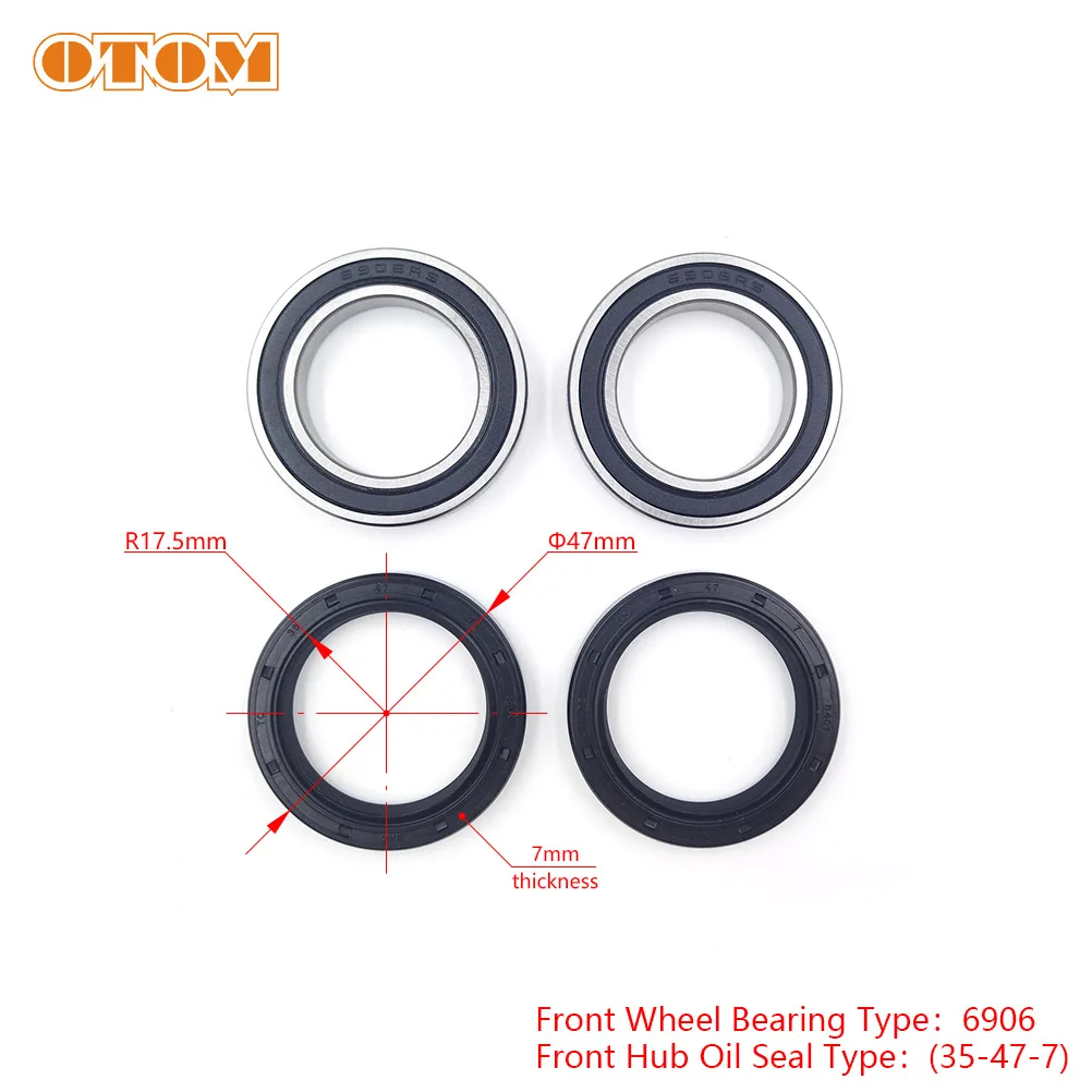 OTOM Motorcycle Front Rear Wheel Hub Oil Seal Bearing Set For KTM EXC200 SX300  XC150 CR125 HUSQVARNA TC250 FC450 FE250 FE390E