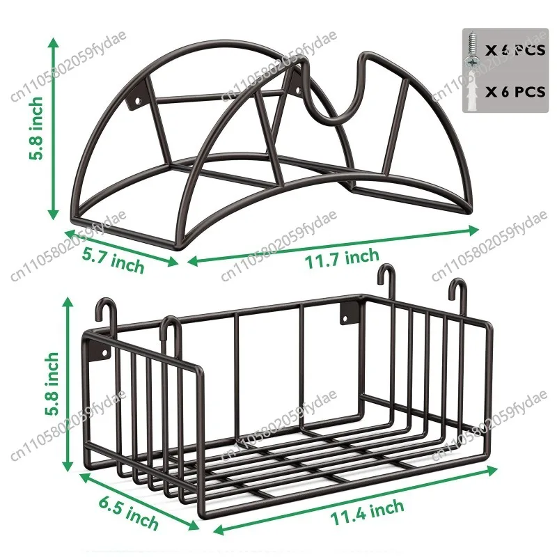 Multifuction Garden Hose Wall Holder Wall Mount Heavy Duty Pipe Shelf Rack for Outdoor Pool Extension Cords Garage Outside