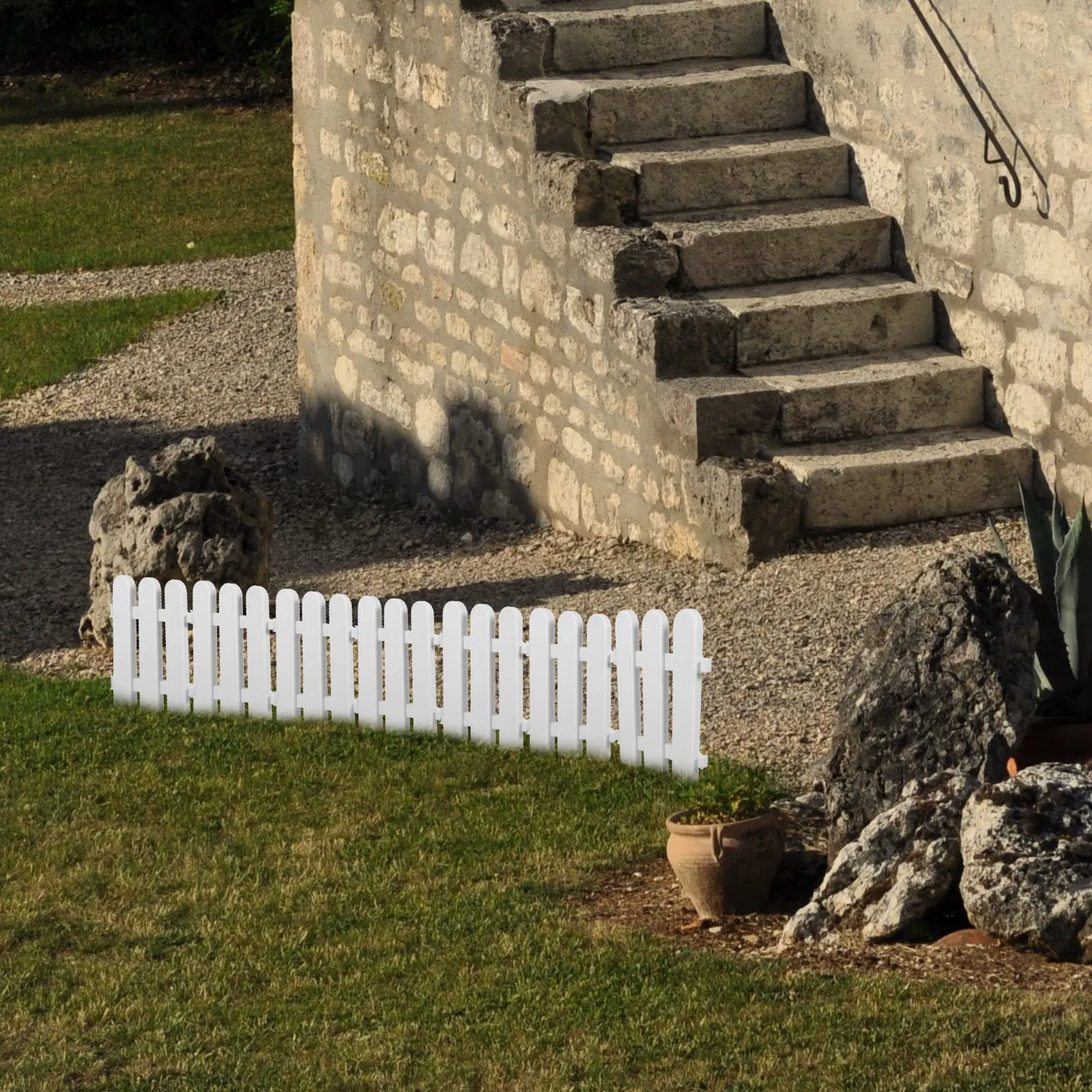 10Pcs High Quality Plastic Fence Simulation Fence for Garden Decoration Courtyard Pathway Border Lawn Guardrail Christmas