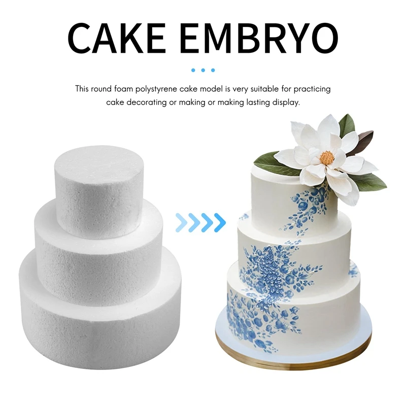 

A47U Round Cake Dummy 4 inch / 6 inch/ 8 inch (Cake Dummy Set 4 inch 6 inch 8 inch)