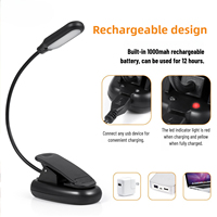 Book Light Reading Light Book Led Mini Night Light Table Lamp Eye Protect Adjustable Clip On Desk Battery Powered Flexible Study