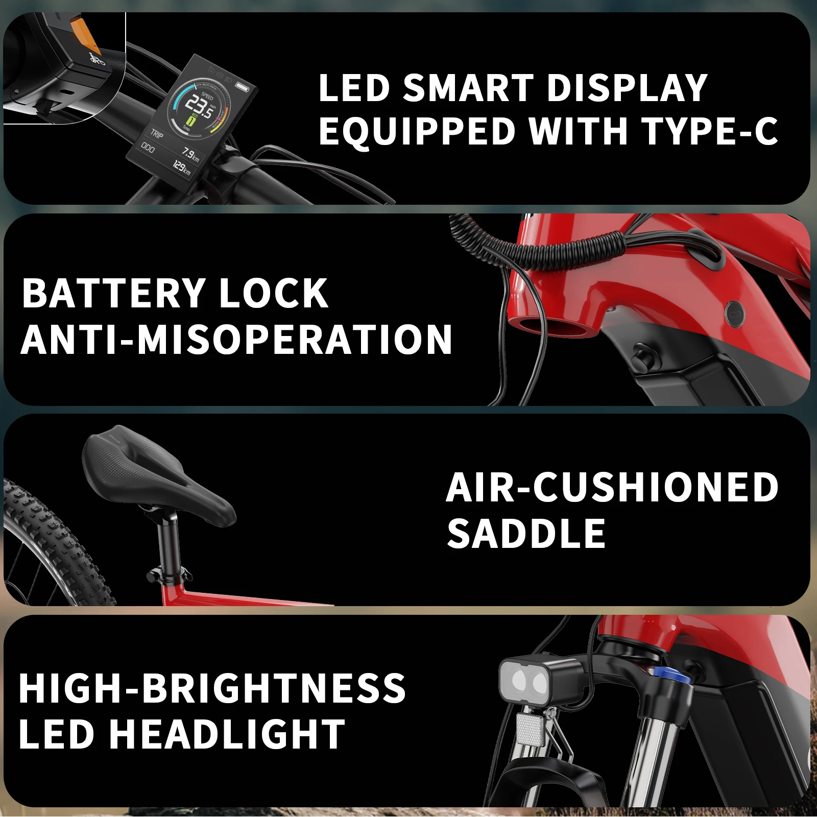 DUOTTS E29 Elektrofahrrad 250W 48V 13,5Ah Akku Offroad E-Bike 27,5 Zoll Fette Reifen Erwachsenen-Elektrofahrrad – Detail 18