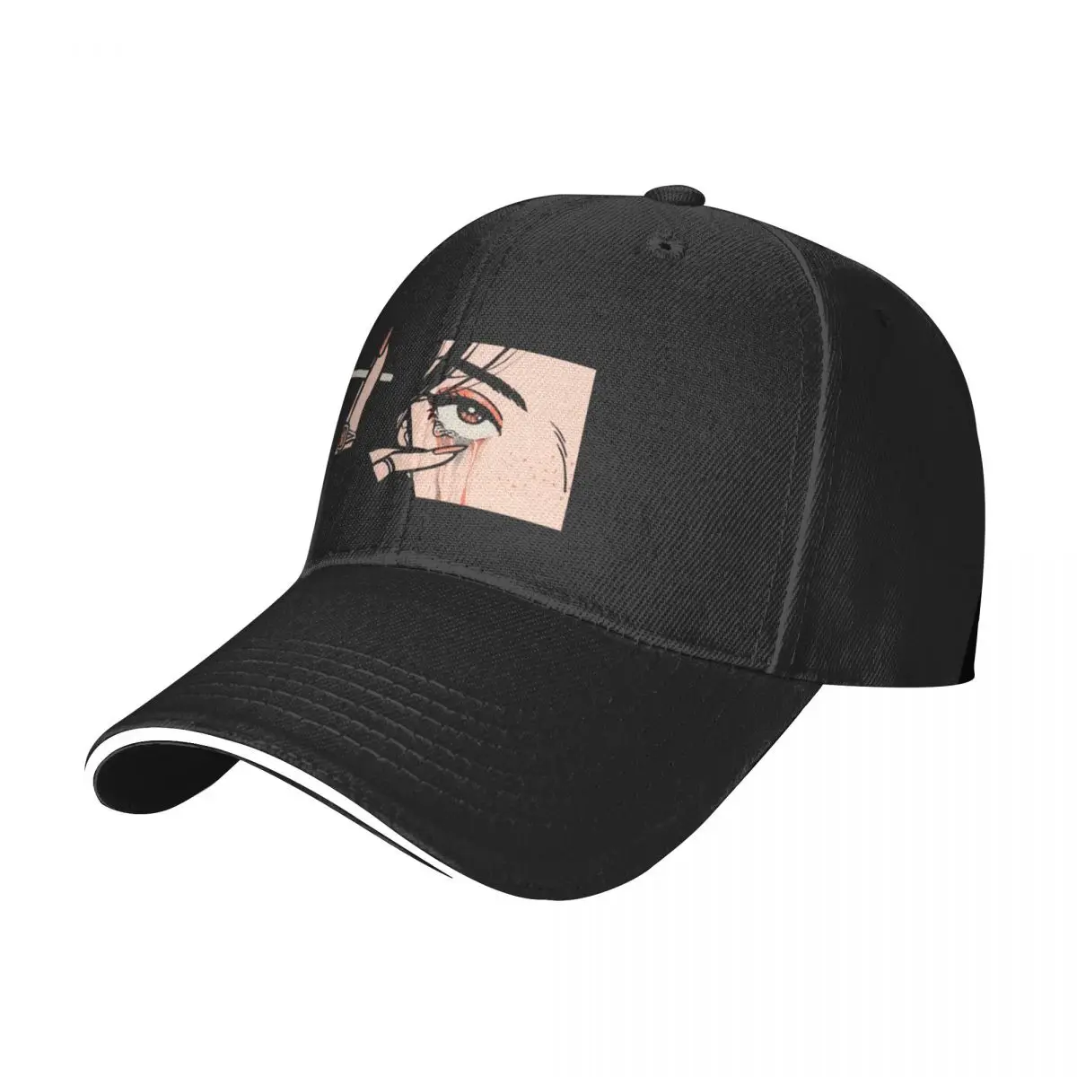 

Crying Girl With Cigarette Baseball Cap cute Sunscreen Fashion Beach Mens Hats Women's