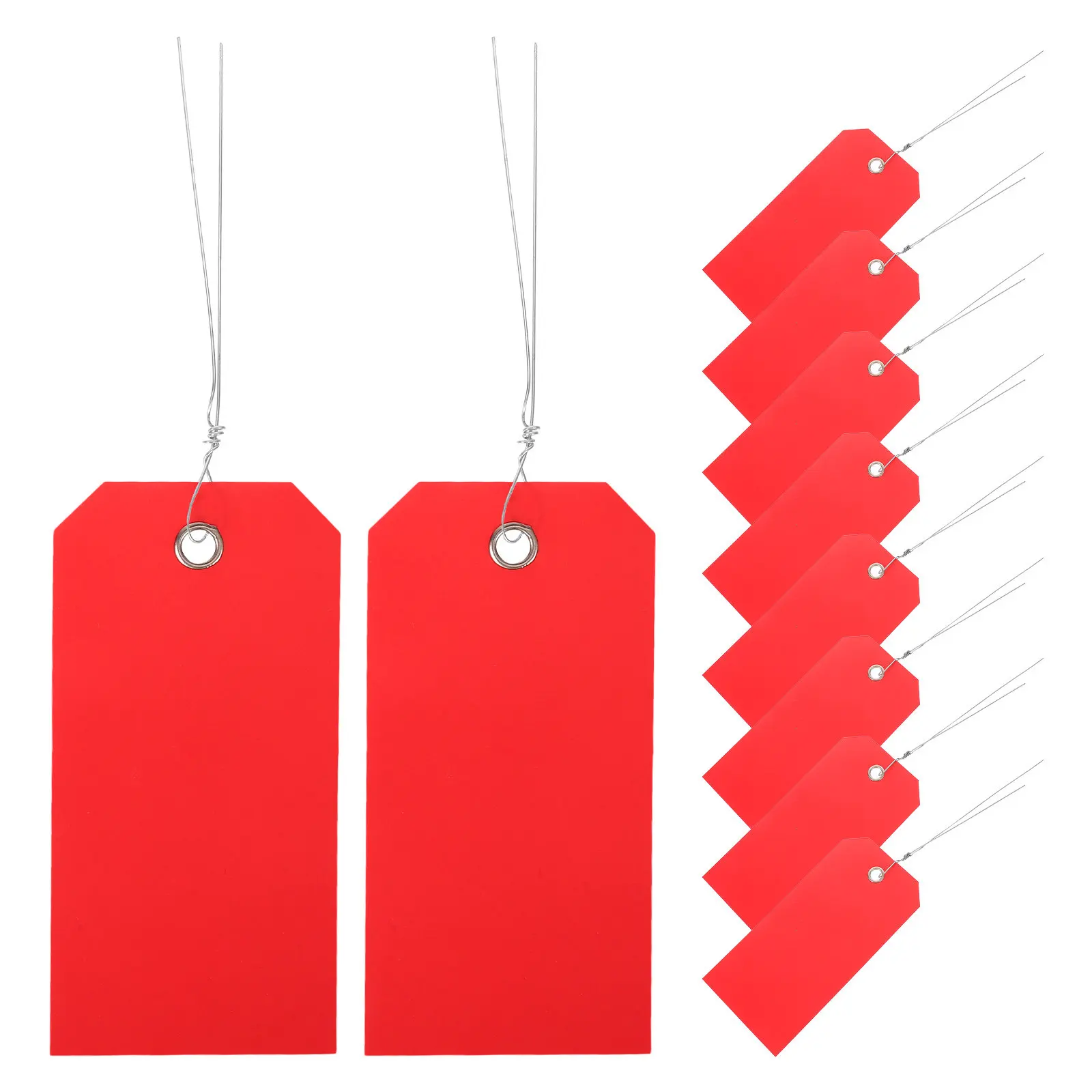 

100Pcs Blank Shipping Tags Sturdy PVC Luggage Tags Wire Attached Reusable Travel Essentials for Suitcase Backpack Bag Id