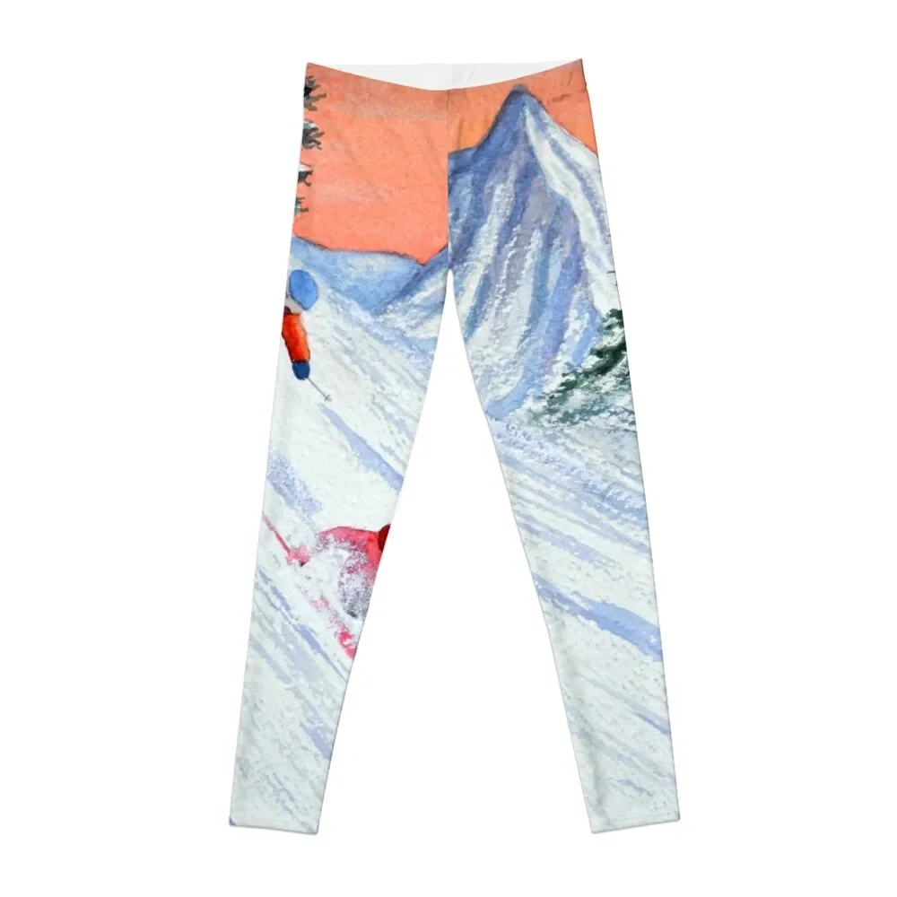 

Skiing - She's Leading The Way Leggings Women's push up Sweatpants Womens Leggings