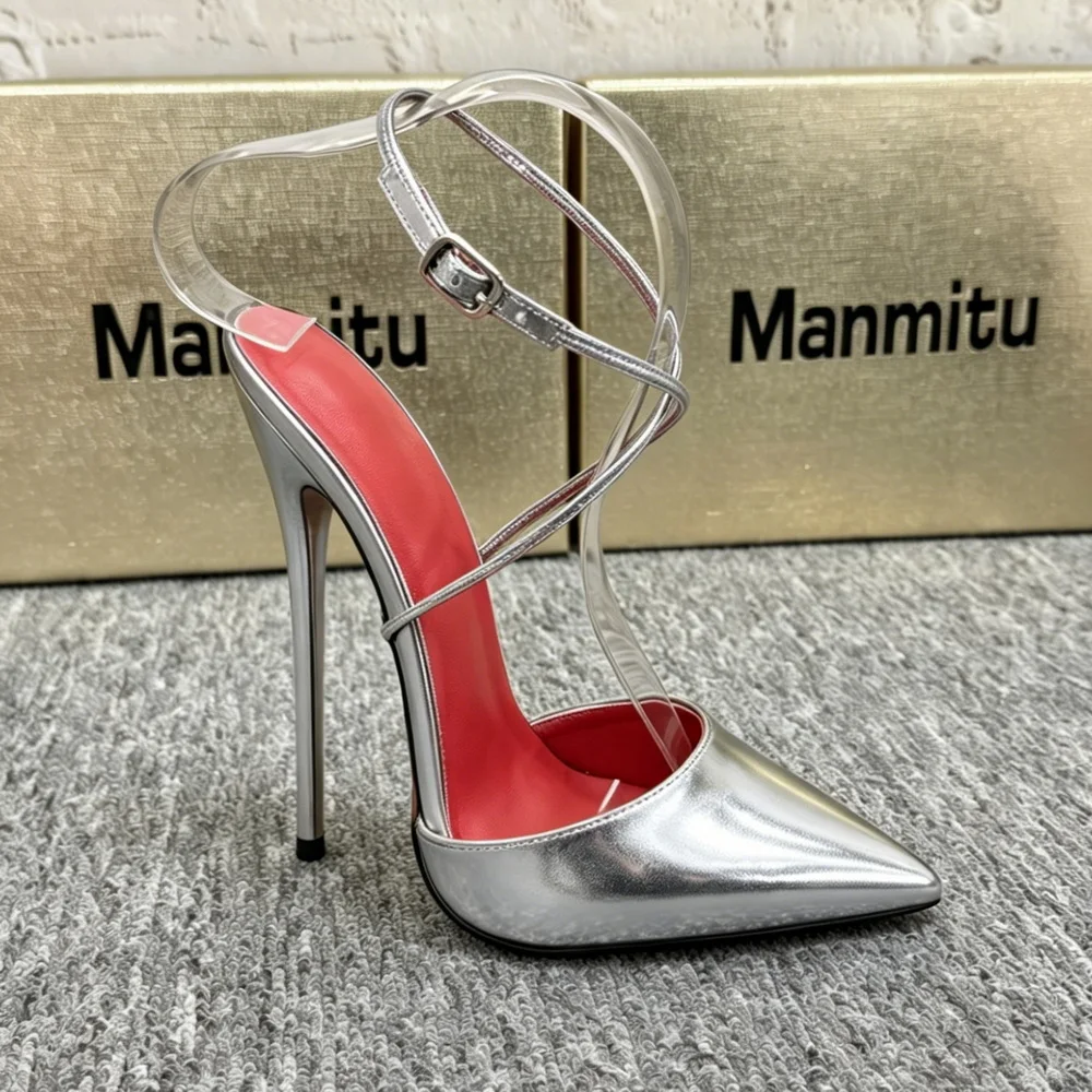 14cm High Heels Sandals,Women Front Cross-tied Straps Summer Shoes,Back Hollow Out Slingbacks,Black,Size 36-46,Custom Colors view 2