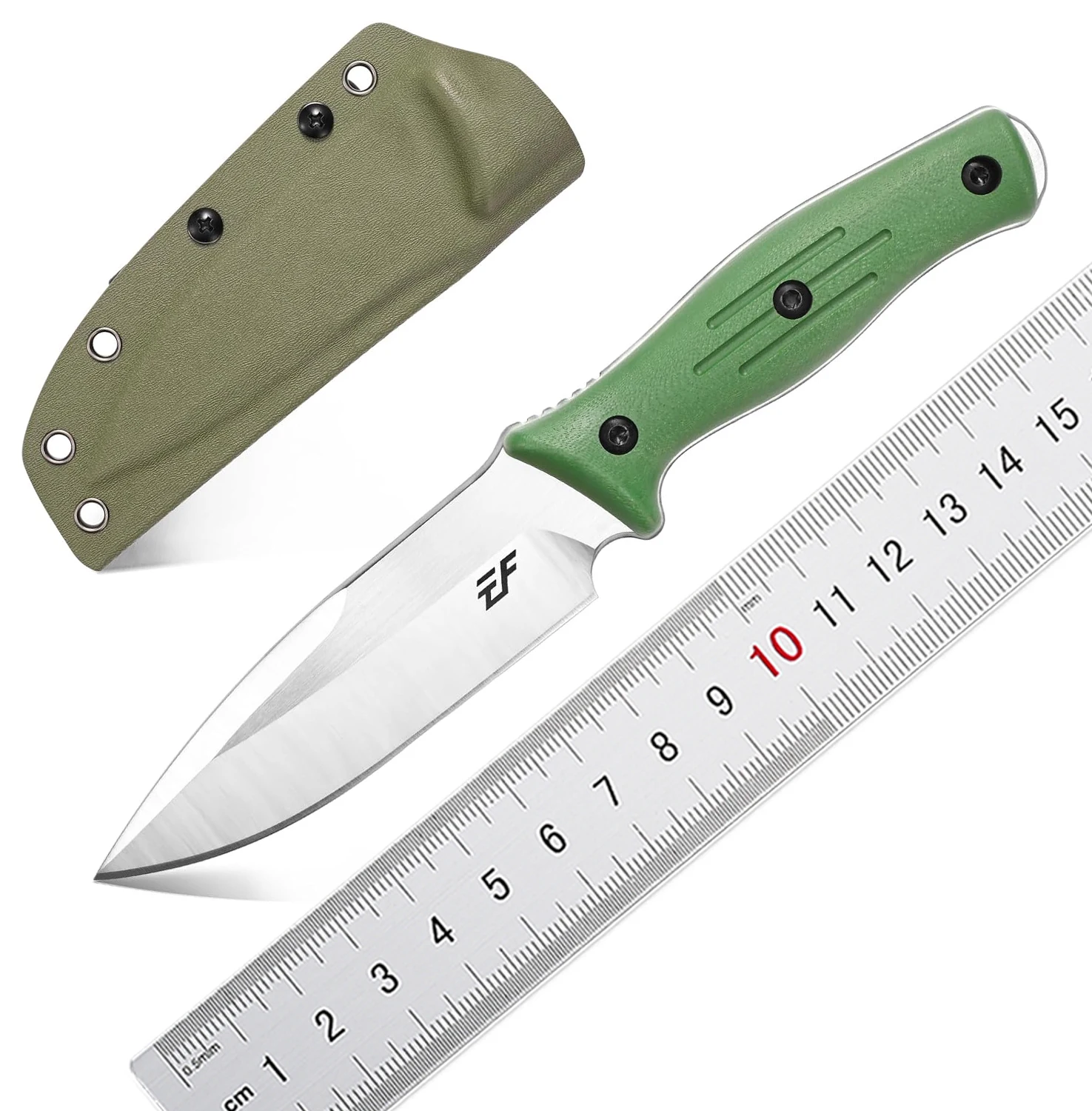 

Eafengrow EF140 Fixed Blade Knife AUS-10 Steel Blade G10 Handle Full Tang Heavy Duty EDC Straight Knife for Working Camping